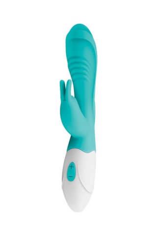 Vibromasseur waterproof Rabbit Good Vibes Only Leda - Turquoise 10 cm