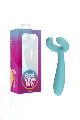 Vibromasseur waterproof Couples Good Vibes Only Noam - Turquoise 10 cm