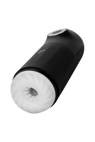 Masturbateur chauffant avec triple stimulation - Noir - 14 cm