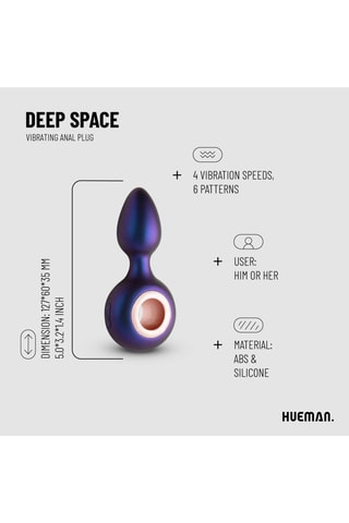 Plug anal vibrant Deep Space - Violet - 6,5 cm