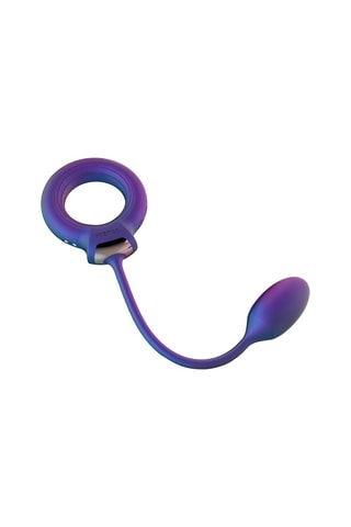 Anneau pénien vibrant avec balle anale Anal Ball - Violet