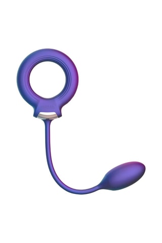 Anneau pénien vibrant avec balle anale Anal Ball - Violet