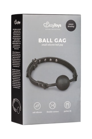 Baillon-boule en croûte de cuir 
Noir