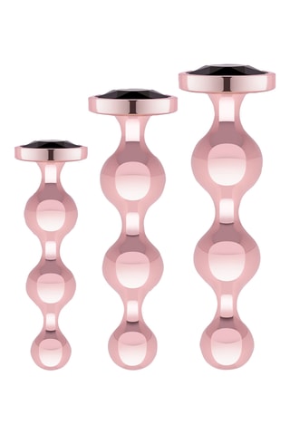 Coffret 3 plugs anaux - Rose