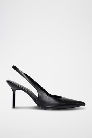 Leren Sandalen met Hak - Zwart