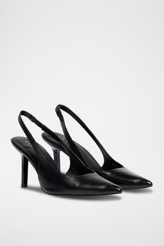 Leren Sandalen met Hak - Zwart