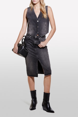Denim Gilet - zwart