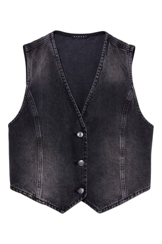 Denim Gilet - zwart