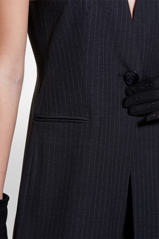 Lang Mouwloos Vest - Zwart