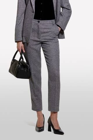 Wollen 7/8 Broek - Gemêleerd Donkergrijs