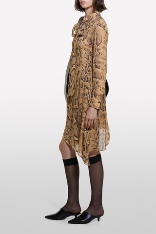 Asymmetrische jurk - Bruin