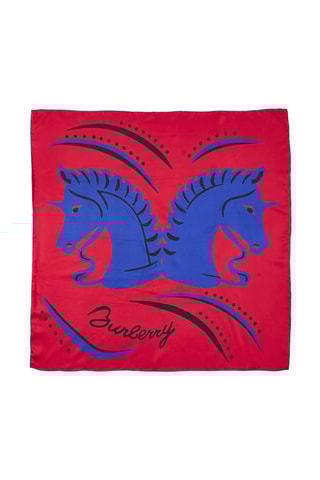 Foulard en soie - Rouge et bleu