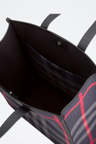 Cabas Medium Ns Book Tote Check - Bleu marine et gris clair