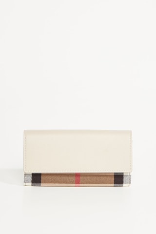 Portefeuille en cuir Halton - Crème