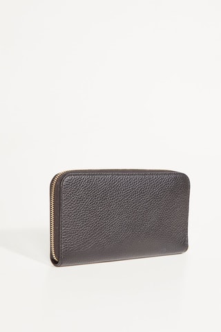 Portefeuille en cuir MN ZIP - Noir