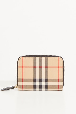 Porte-monnaie en cuir MN Zip - Beige
