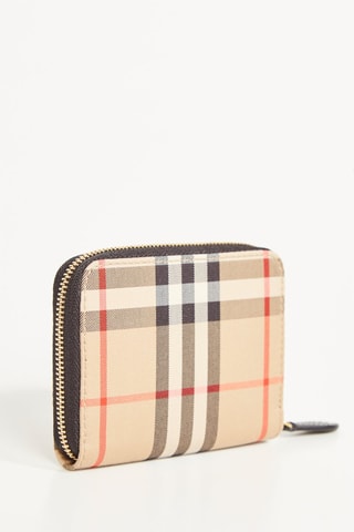 Porte-monnaie en cuir MN Zip - Beige