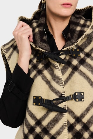 Cape à capuche en laine - Beige clair
