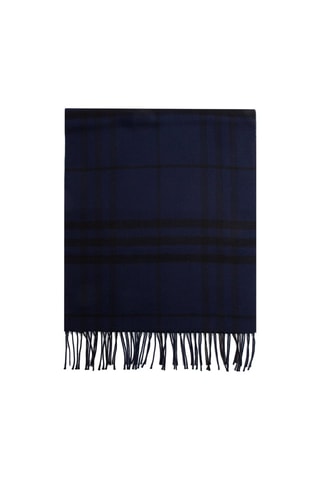 Écharpe en laine Giant Check - Bleu marine