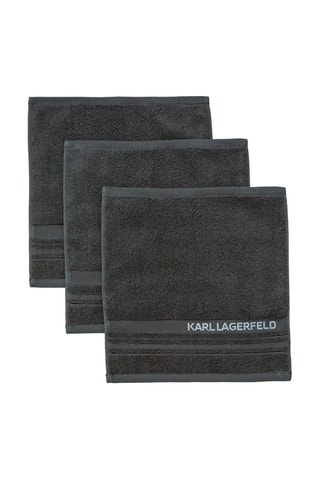 3 serviettes invité - Anthracite - 30 x 30 cm