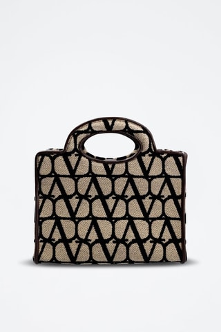 Mala em couro Le Troisieme - Preto e bege - Valentino