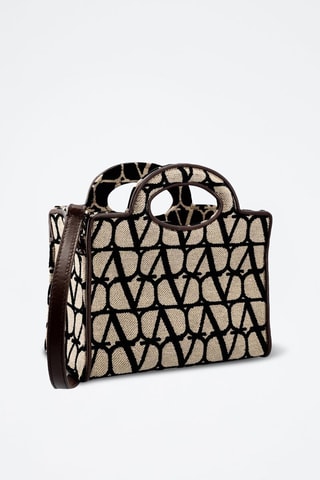 Mala em couro Le Troisieme - Preto e bege - Valentino