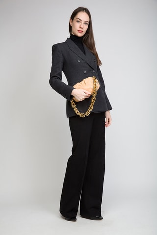 Kalfsleren Miniclutch - Amandelgroen en Goudkleurig - Bottega Veneta