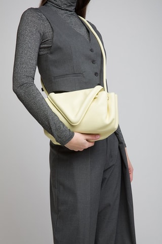 Lamsleren Schoudertas - Crèmekleurig en Zilverkleurig - Bottega Veneta