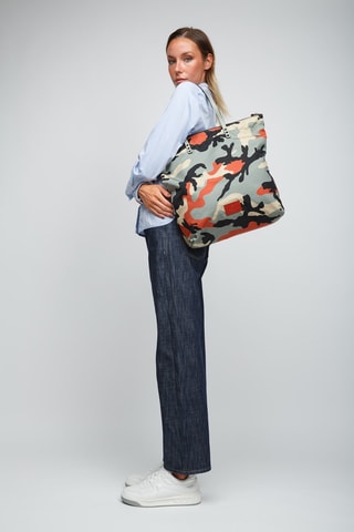 Leren Shopper - Camouflage