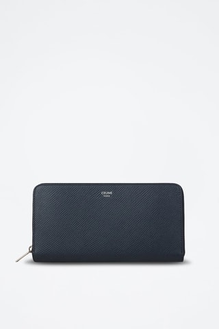Kalfsleren Portefeuille - Marineblauw - Céline