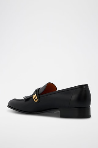Mocassins de couro Mirrored G - Preto - Gucci