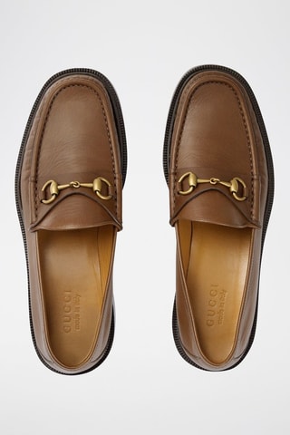 Mocassins de couro Horsebit - Castanho - Gucci