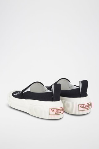 Slip-on com plataforma em couro - Preto