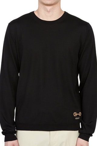 Camisola em lã Horsebit - Preto - Gucci