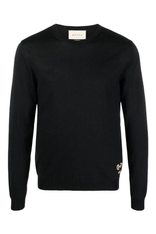 Camisola em lã Horsebit - Preto - Gucci