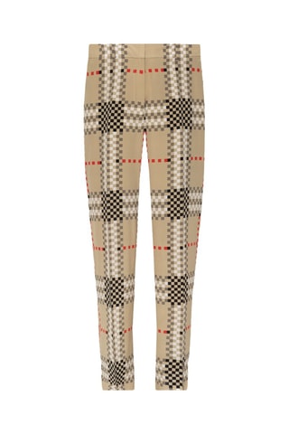 Calças em seda de cintura alta - Bege - Burberry