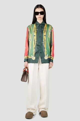 Camisa em seda - Verde - Gucci