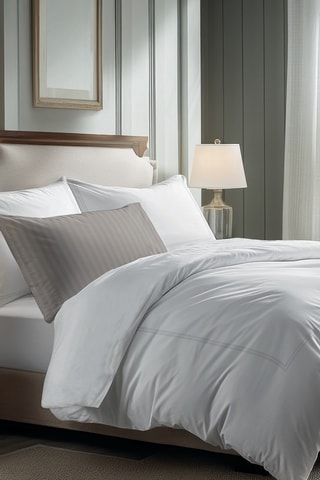 Taie de traversin en satin de coton Cannes - Blanc