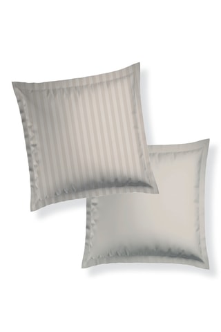 2 Katoensatijnen Kussenslopen Dobby - Taupe