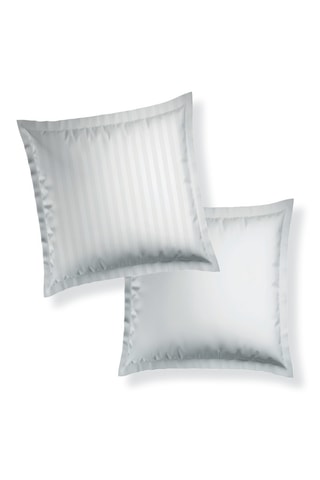 2 Katoensatijnen Kussenslopen Dobby - Wit