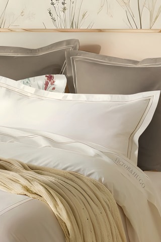2 taies d'oreiller en satin de coton Cannes - Blanc