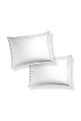 2 taies d'oreiller en satin de coton Cannes - Blanc