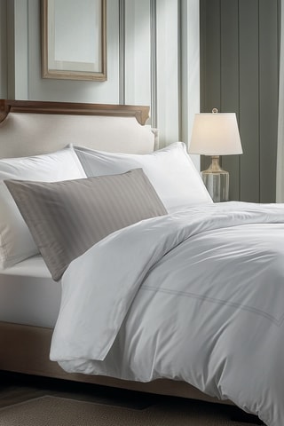 2 taies d'oreiller en satin de coton Cannes - Blanc