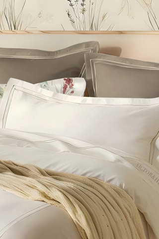 2 taies d'oreiller en satin de coton Cannes - Blanc