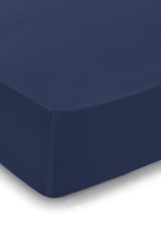 Drap-housse en satin de coton  - Bleu