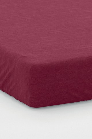 Katoensatijnen Hoeslaken - Bordeauxrood