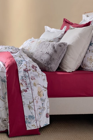 Katoensatijnen Hoeslaken - Bordeauxrood