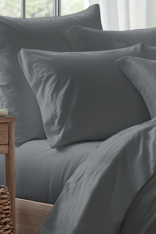 Drap-housse en satin de coton - Gris