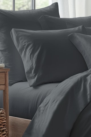 Drap-housse en satin de coton - Gris