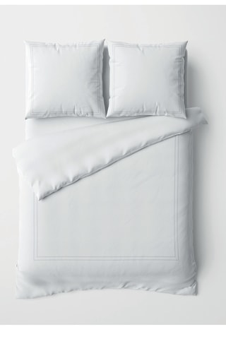 Parure de couette en satin de coton Cannes - Blanc
